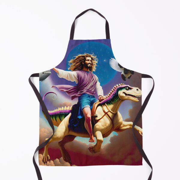 Item preview, Jesus on a Magical Trip with his Dinosaur designed and sold by WeedLoveJesus.