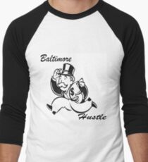 Black Bmore Hustle Men's Baseball ¾ T-Shirt