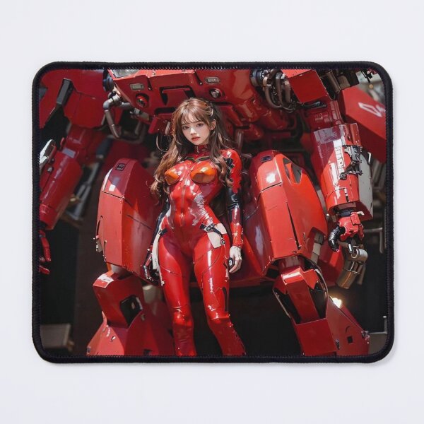 Item preview, Beautiful Girl in red armor and Robot designed and sold by RoughSwallow.