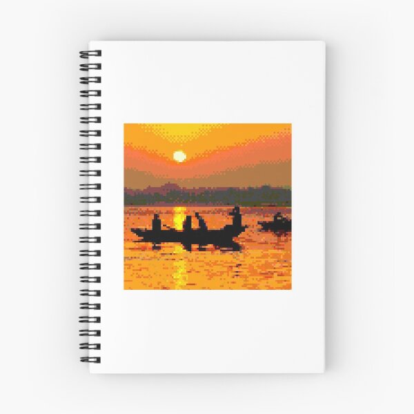 Item preview, Canoeing at Sunset Pixel Art designed and sold by Nikki Studley.