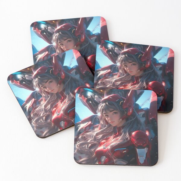 Item preview, Beautiful Girl in red armor and Robot designed and sold by RoughSwallow.