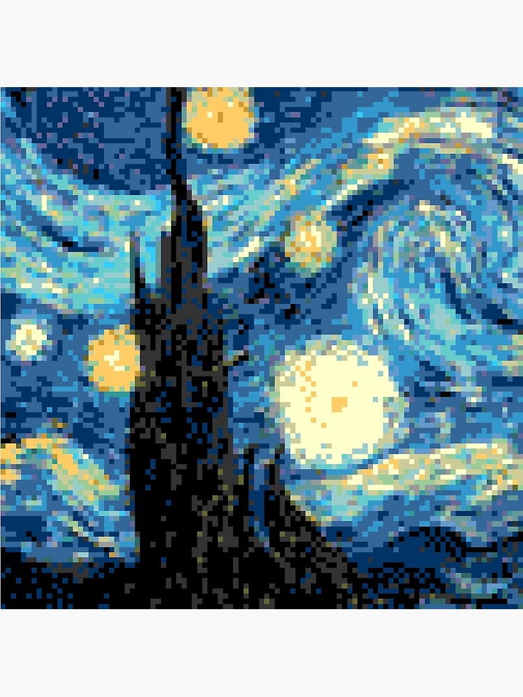 Starry Night Pixel Art | Greeting Card