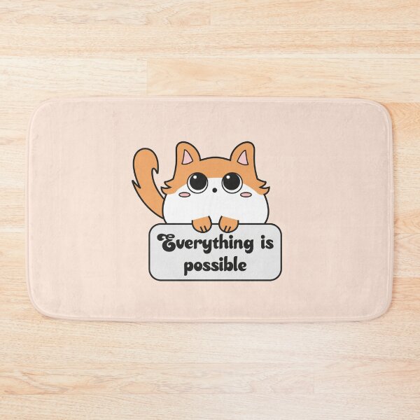 Item preview, Everything is possible cat with motivational phrase designed and sold by LunMoony.