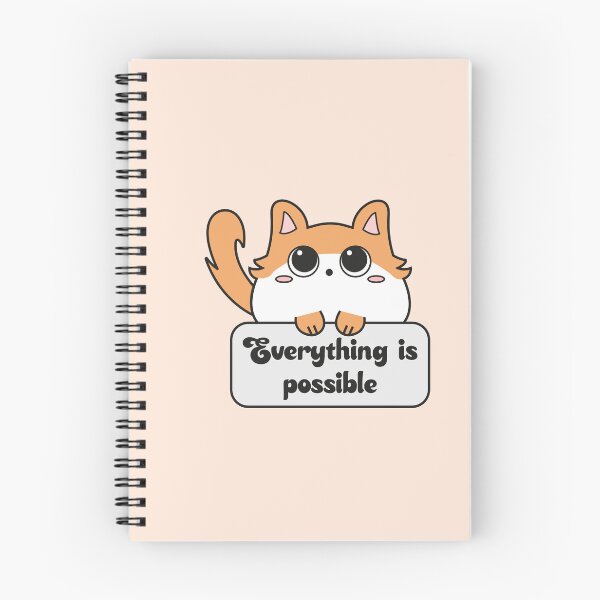 Item preview, Everything is possible cat with motivational phrase designed and sold by LunMoony.