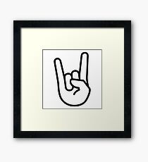 Rock out gesture Framed Print