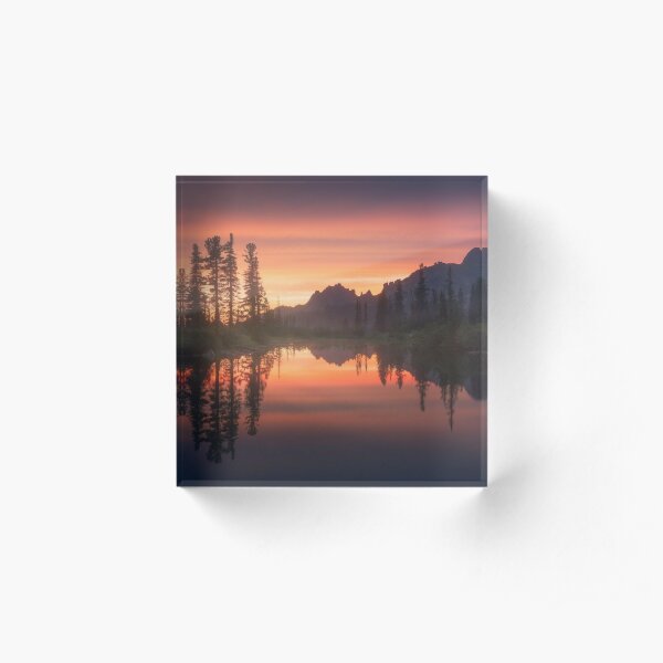 Evening on the lake. Acrylic Block