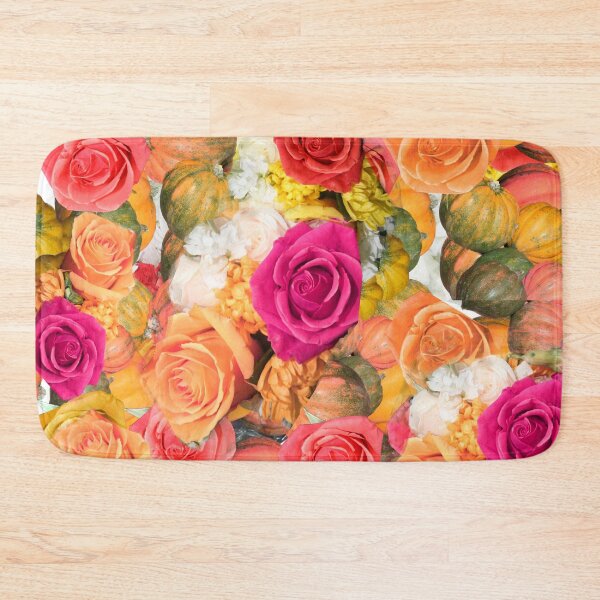 Item preview, Acorn Squash and Vibrant Roses - Fall Time - Repeating Pattern - Photography designed and sold by Victoria Rose.