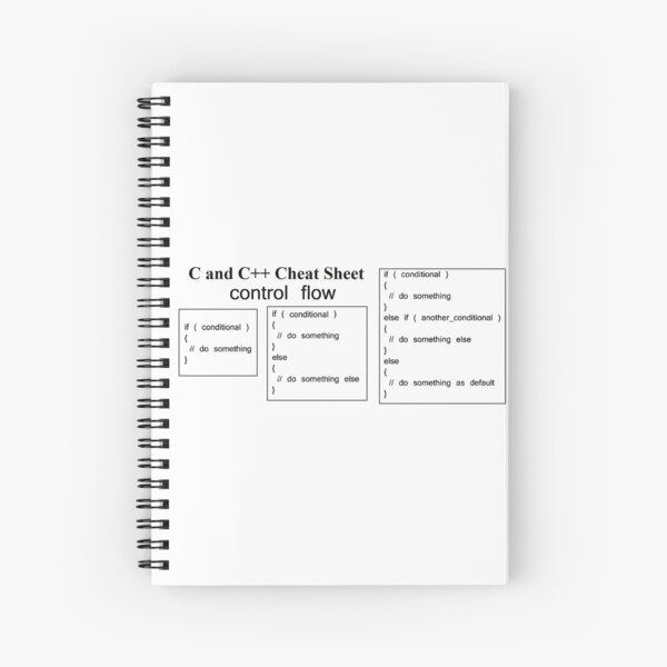 C and C++ Cheat Sheet: Control Flow Spiral Notebook