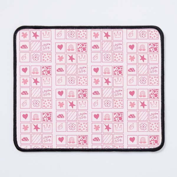 Item preview, Pink doodle grid cute pattern designed and sold by LoveDaisyShop.