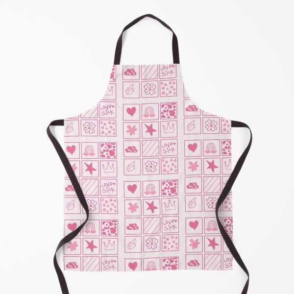 Item preview, Pink doodle grid cute pattern designed and sold by LoveDaisyShop.