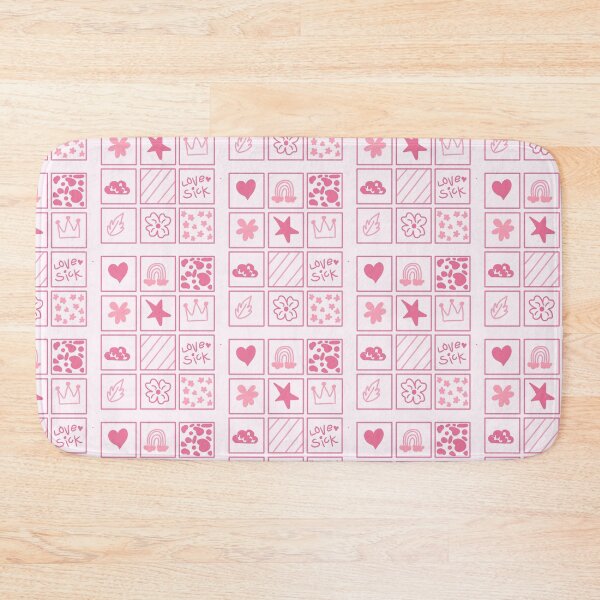 Item preview, Pink doodle grid cute pattern designed and sold by LoveDaisyShop.