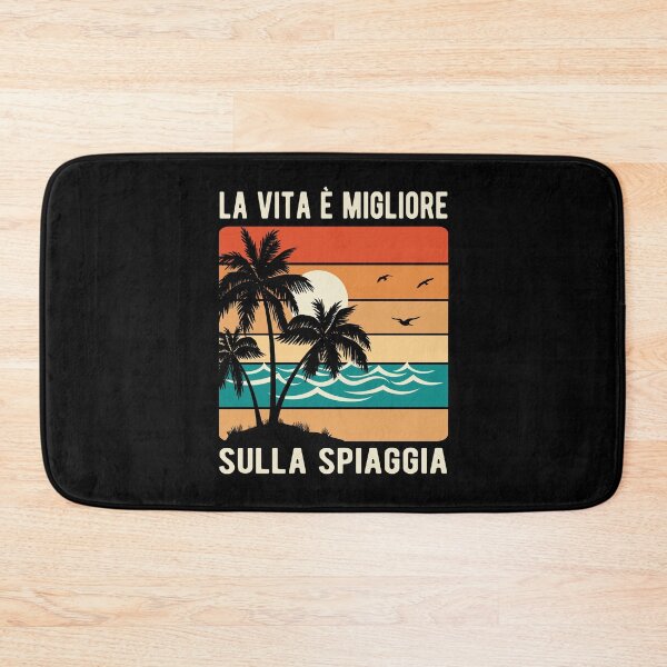 Item preview, Italian Phrase La Vita è Migliore Sulla Spiaggia Vintage Sunset Beach  designed and sold by Bad Kitty Designz.