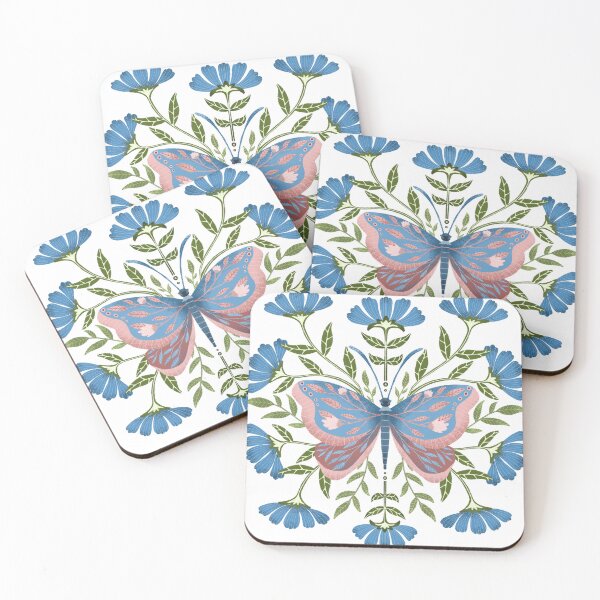 Item preview, Blue flower with butterfly designed and sold by pinkyfish1010.