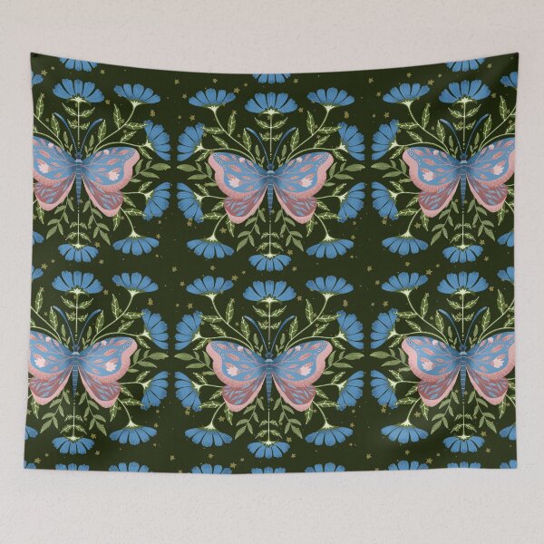 Item preview, Flowery blue butterfly designed and sold by pinkyfish1010.