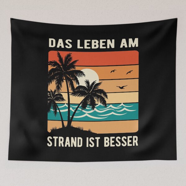 Item preview, German Phrase Das Leben Am Strand Ist Besser Vintage Sunset Beach  designed and sold by Bad Kitty Designz.