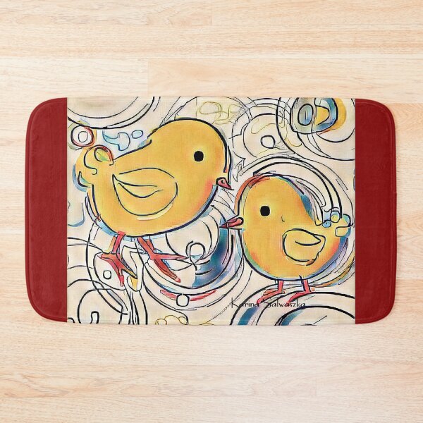 Item preview, Baby chicks, yellow, blue, black, red, kids decor designed and sold by karinasalwaszka.