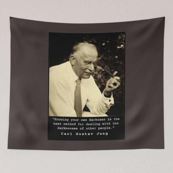 Item preview, Carl Jung  portrait and quote: Knowing your own darkness is the best method... designed and sold by artbleed.