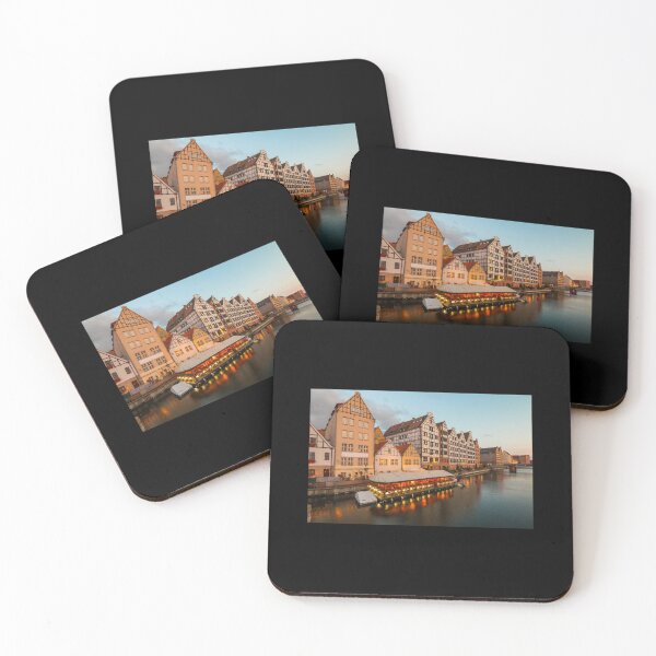 Item preview, Gdansk (Danzig) at sunset with reflection in Motlawa river, Poland Long  designed and sold by torrez-lavonna.