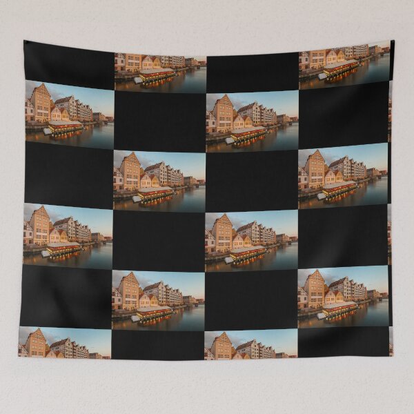 Item preview, Gdansk (Danzig) at sunset with reflection in Motlawa river, Poland Long  designed and sold by torrez-lavonna.