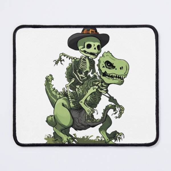 Item preview, cute Skeleton Riding green Dinosaur style halloween vector sticker designed and sold by ARinternational.
