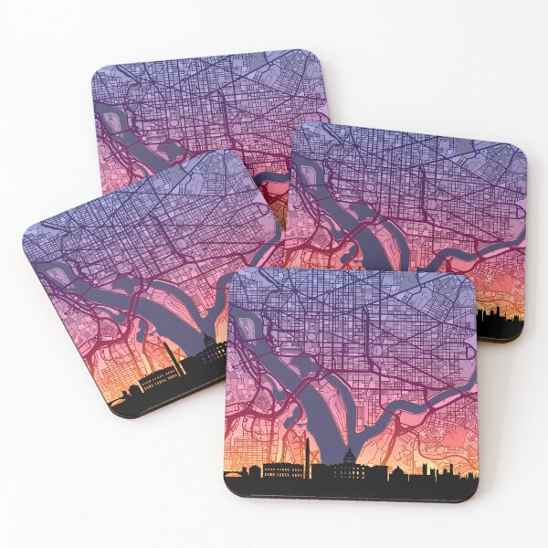 Item preview, Washington DC Skyline Map designed and sold by ArtPrints.