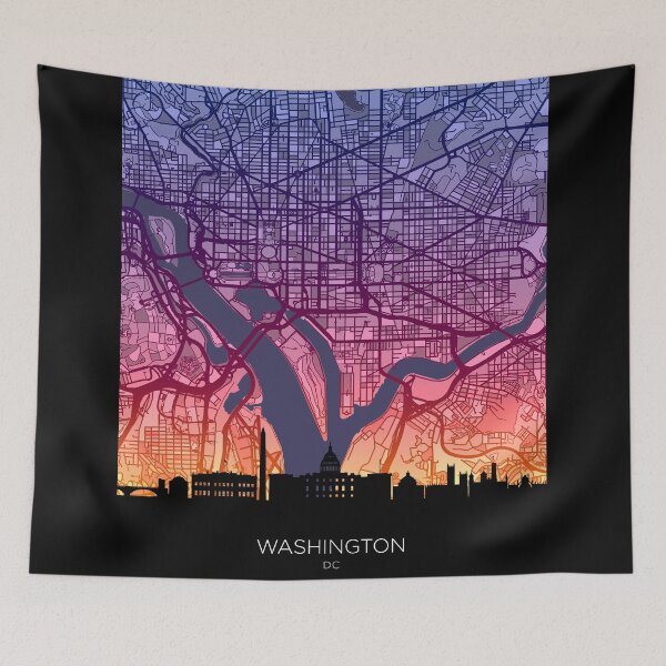 Item preview, Washington DC Skyline Map designed and sold by ArtPrints.