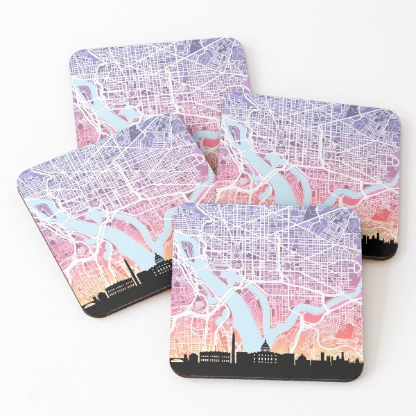 Item preview, Washington DC Skyline Map designed and sold by ArtPrints.