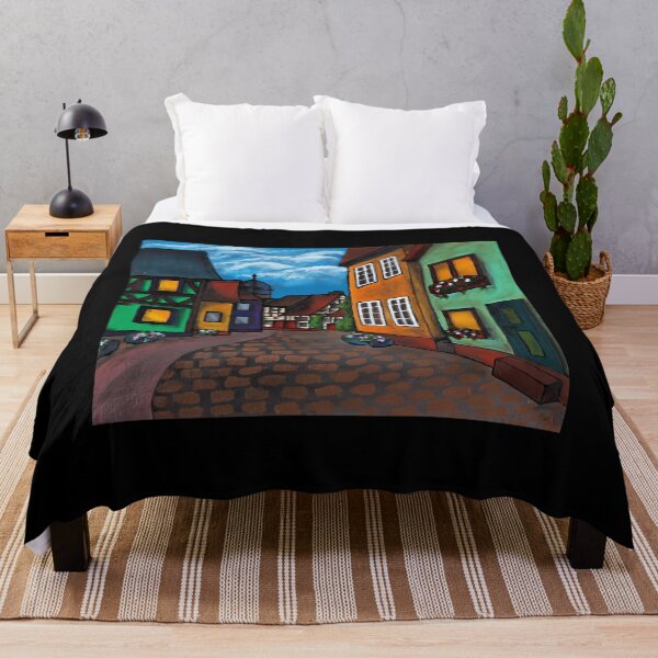 Item preview, Colourful village painting   	 designed and sold by pmthjvoo74.