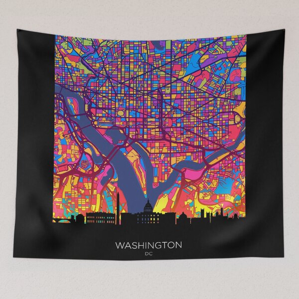 Item preview, Washington DC Skyline Map designed and sold by ArtPrints.