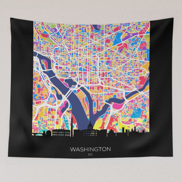 Item preview, Washington DC Skyline Map designed and sold by ArtPrints.