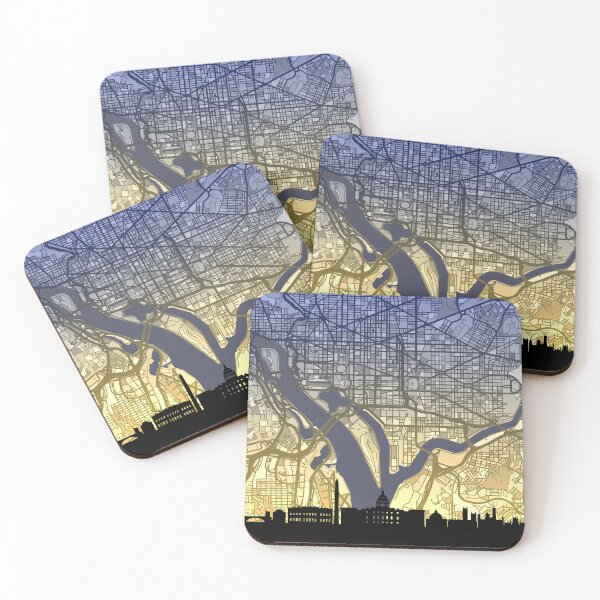 Item preview, Washington DC Skyline Map designed and sold by ArtPrints.