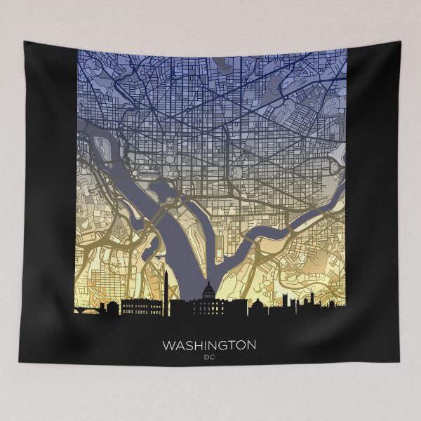 Item preview, Washington DC Skyline Map designed and sold by ArtPrints.