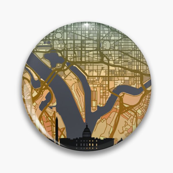 Item preview, Washington DC Skyline Map designed and sold by ArtPrints.