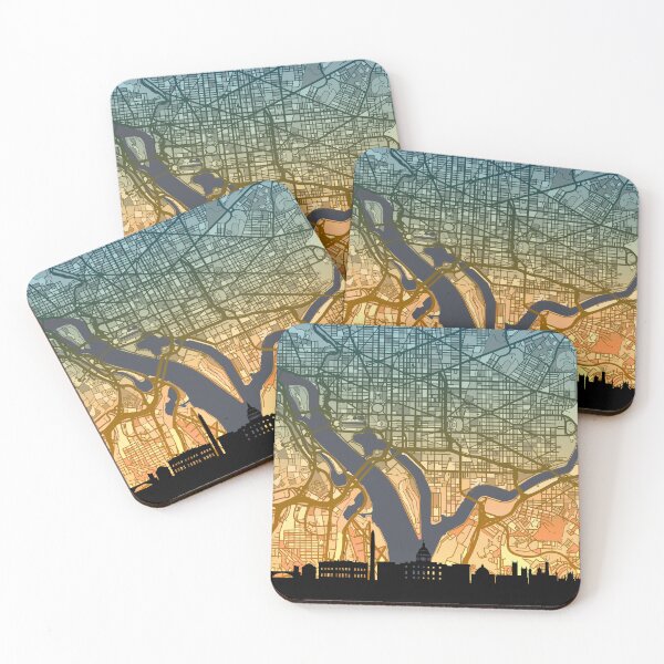 Item preview, Washington DC Skyline Map designed and sold by ArtPrints.
