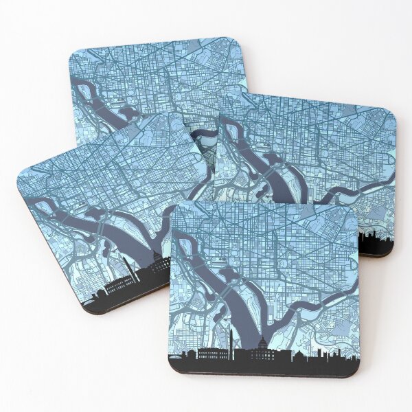 Item preview, Washington DC Skyline Map designed and sold by ArtPrints.