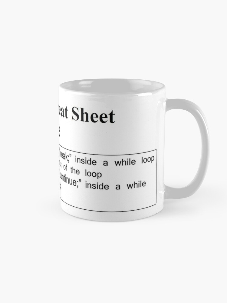 Alternate view of C and C++ Cheat Sheet: While Coffee Mug