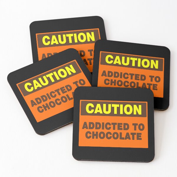 Item preview, Caution Addicted To Chocolate (orange) designed and sold by AASparksDesigns.