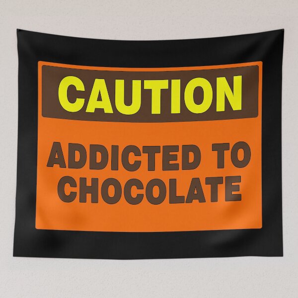 Item preview, Caution Addicted To Chocolate (orange) designed and sold by AASparksDesigns.