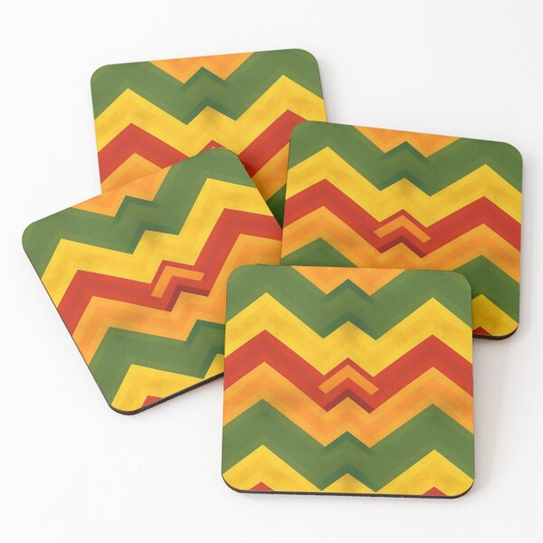 Item preview, 70s Yellow Green Red Horizontal Zig Zag Pattern designed and sold by Sturdust.