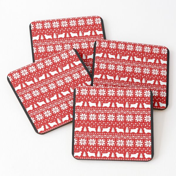 Item preview, Clumber Spaniel Silhouettes Red and White Christmas Holiday Pattern Graphic designed and sold by vega-jumpz.