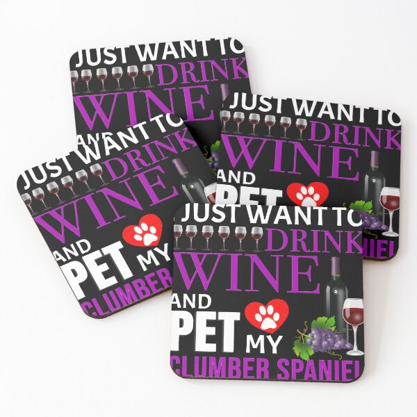 Item preview, I Just Want To Drink Wine And Pet My Clumber Spaniel - Clumber Spaniel designed and sold by vega-jumpz.