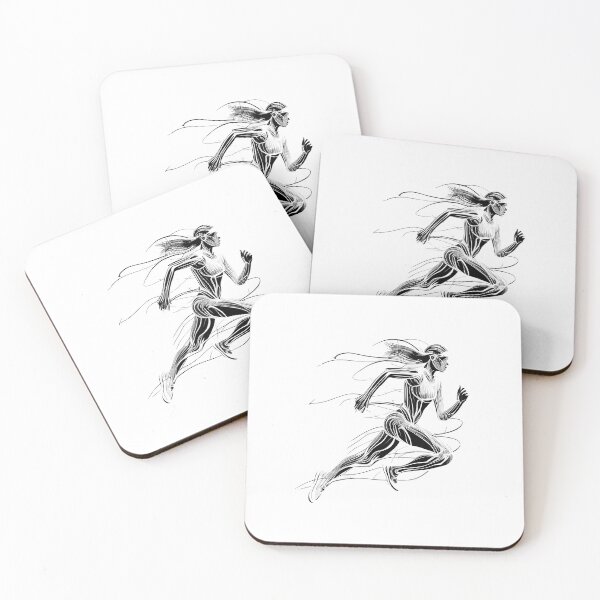 Item preview, Graceful Power in Monochrome: Captivating Black and White Image of a Female Sprinter designed and sold by FiveIntentions.
