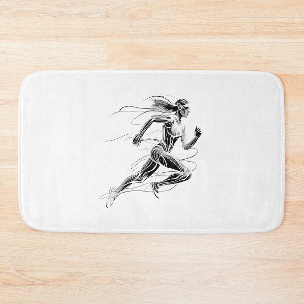 Item preview, Graceful Power in Monochrome: Captivating Black and White Image of a Female Sprinter designed and sold by FiveIntentions.