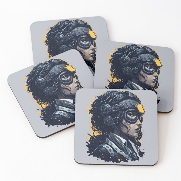 Item preview, Steampunk Art Military Pilot Woman Portrait designed and sold by SoccaTamam.