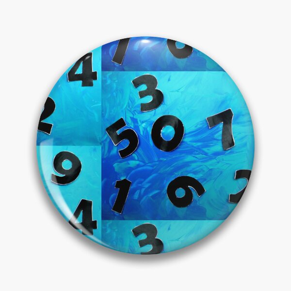 Item preview, Abstract pattern numbers game blue turquoise blue lagoon designed and sold by G-M-Designs.