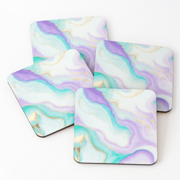 Item preview, Swirls of lilac and blue ink with gold streaks designed and sold by ArtyBuys.