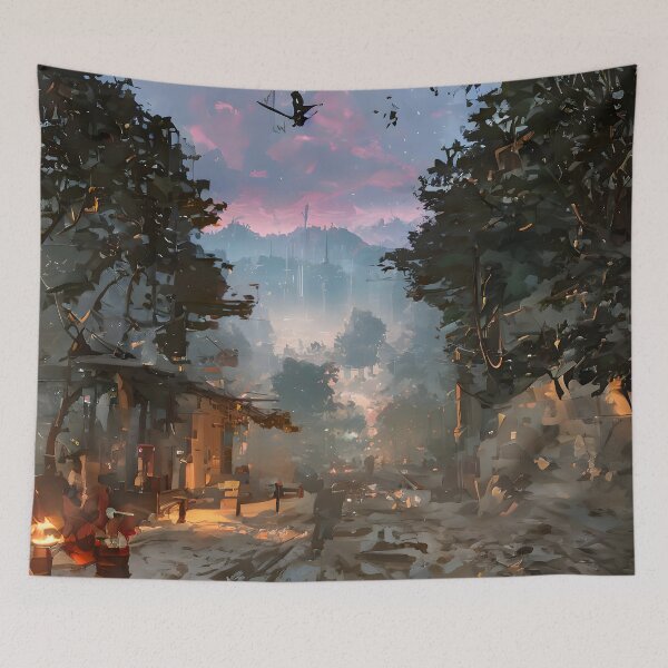 Item preview, A burning post-apocalyptic city at sunset designed and sold by ArthurVandelay.