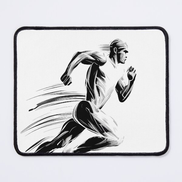 Item preview, Majestic Speed in Monochrome: Striking Black and White Image of a Male Sprinter designed and sold by FiveIntentions.