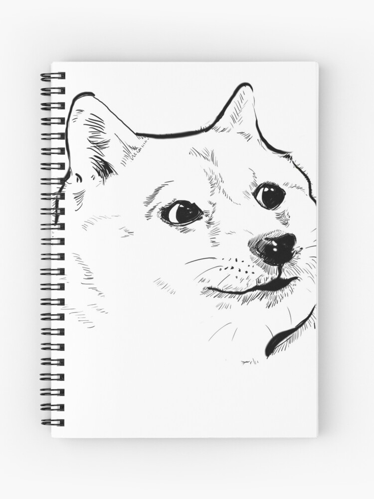 Doge Black And White Illustration Spiral Notebook