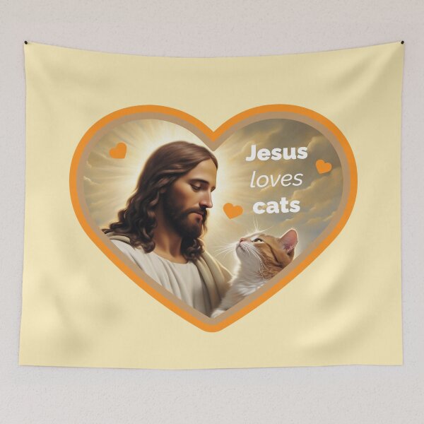 Item preview, Jesus loves cats designed and sold by Niktarka.